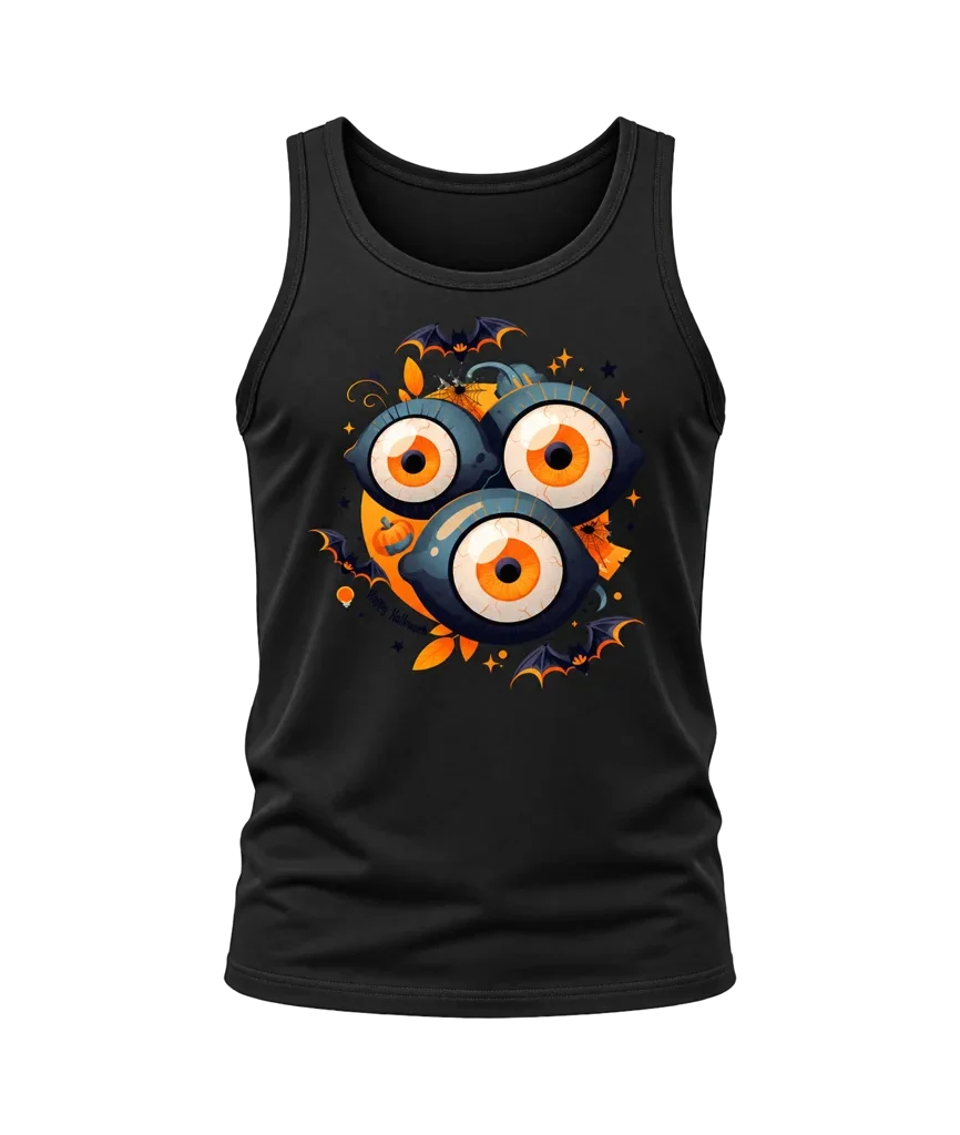 Monsters Inc Creepy Eyeballs Black Tank Top
