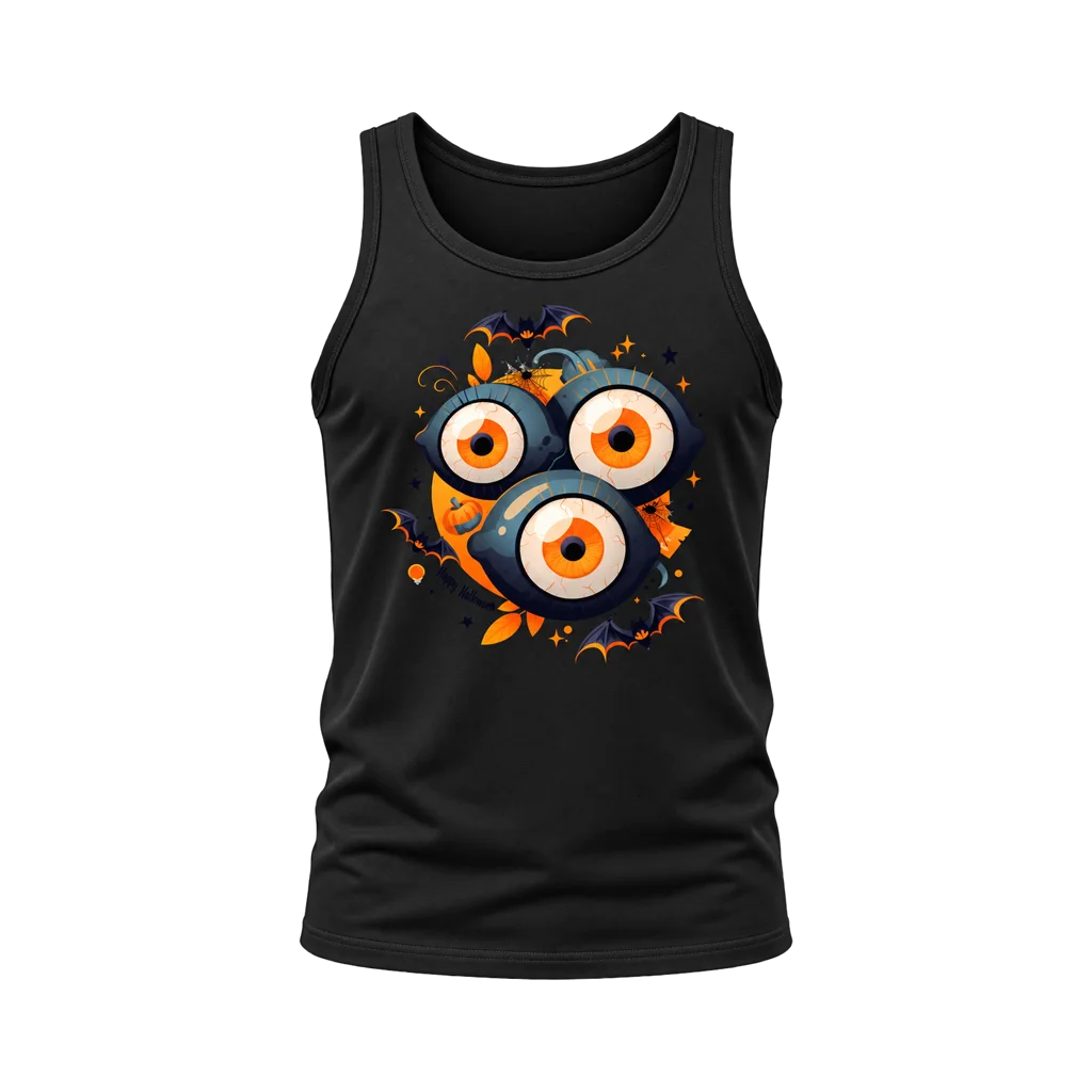 Monsters Inc Creepy Eyeballs Black Tank Top