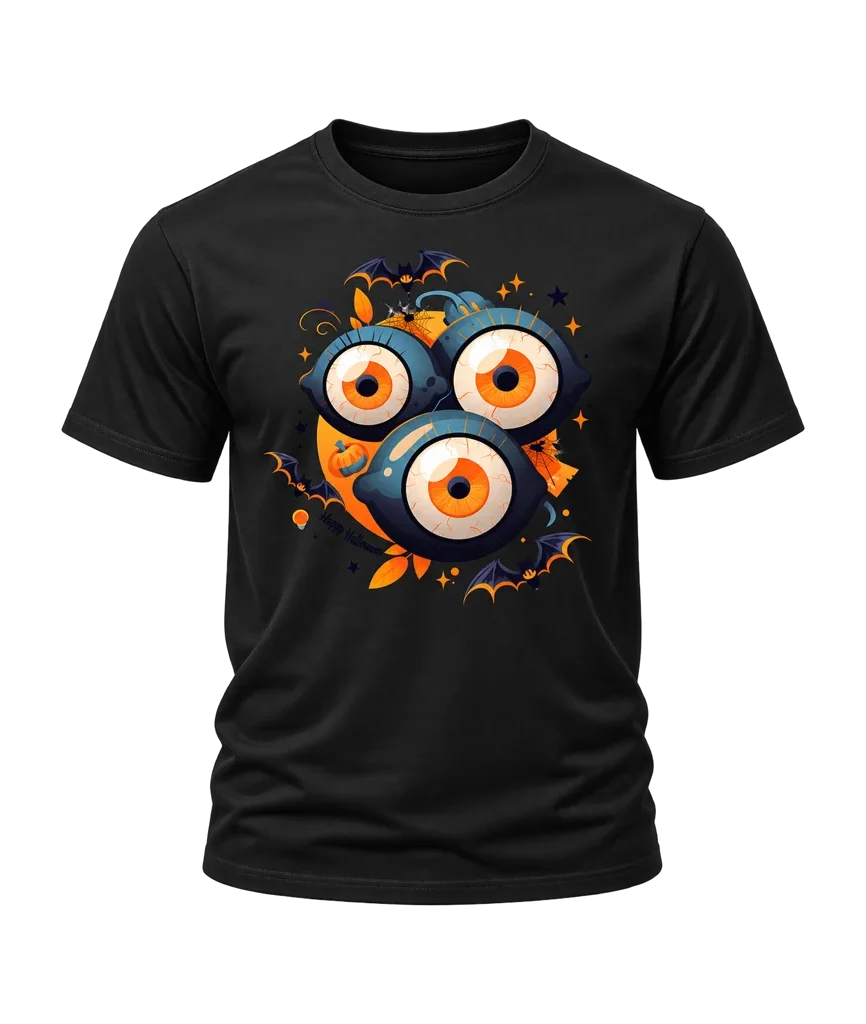 Monsters Inc Creepy Eyeballs Black T-Shirt