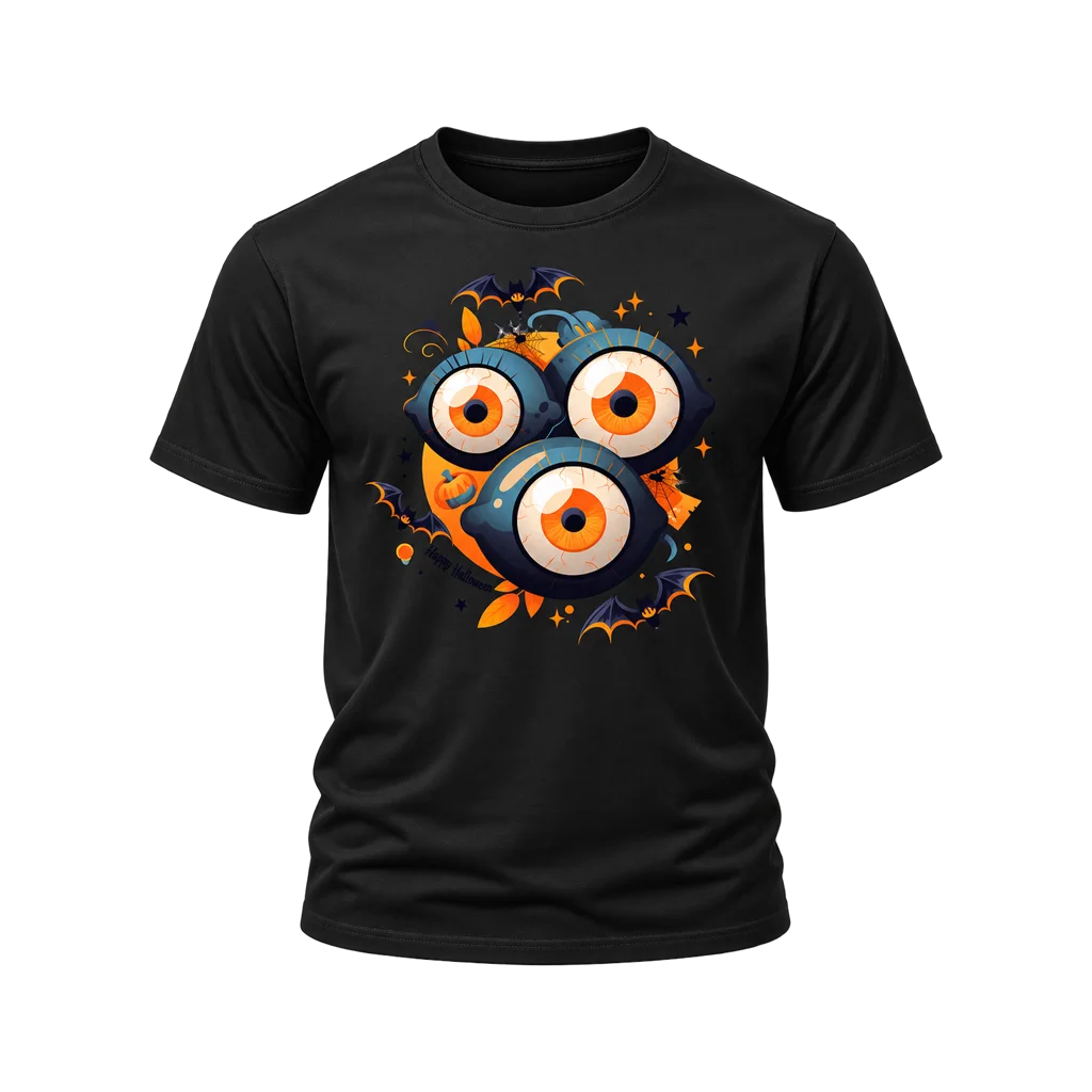 Monsters Inc Creepy Eyeballs Black T-Shirt