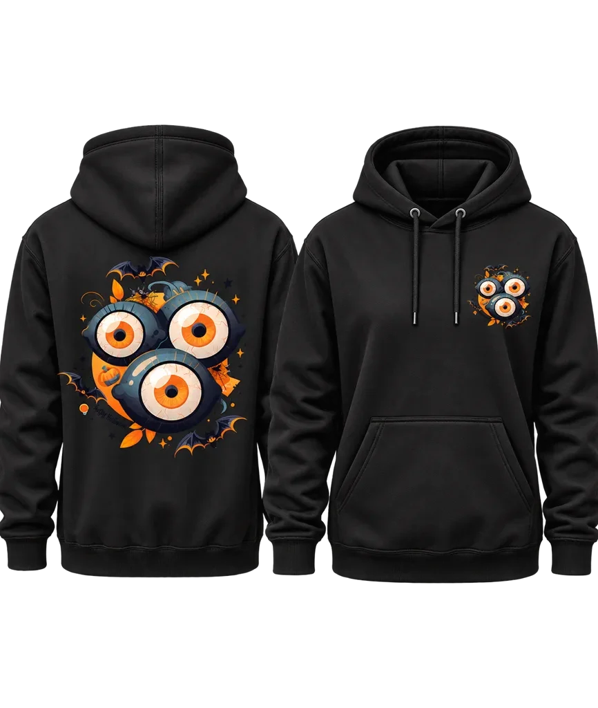 Monsters Inc Creepy Eyeballs Dual-Print Black Hoodie