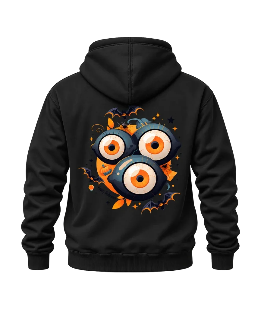 Monsters Inc Creepy Eyeballs Dual-Print Black Hoodie