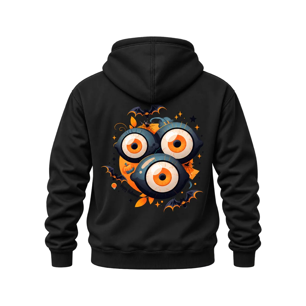 Monsters Inc Creepy Eyeballs Dual-Print Black Hoodie
