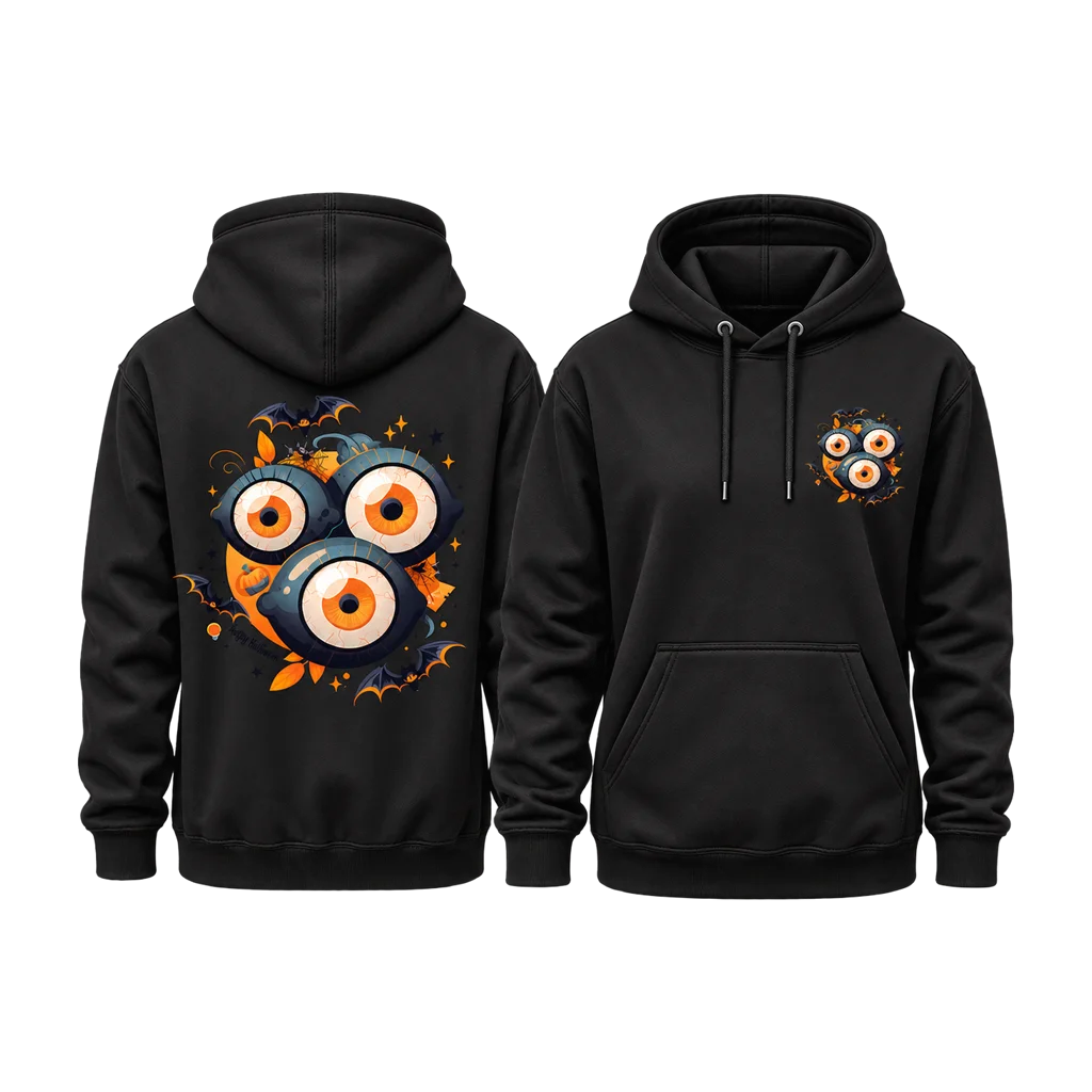 Monsters Inc Creepy Eyeballs Dual-Print Black Hoodie