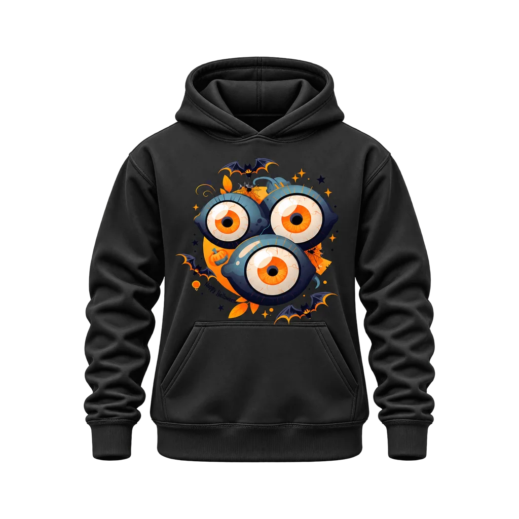 Monsters Inc Creepy Eyeballs Black Hoodie