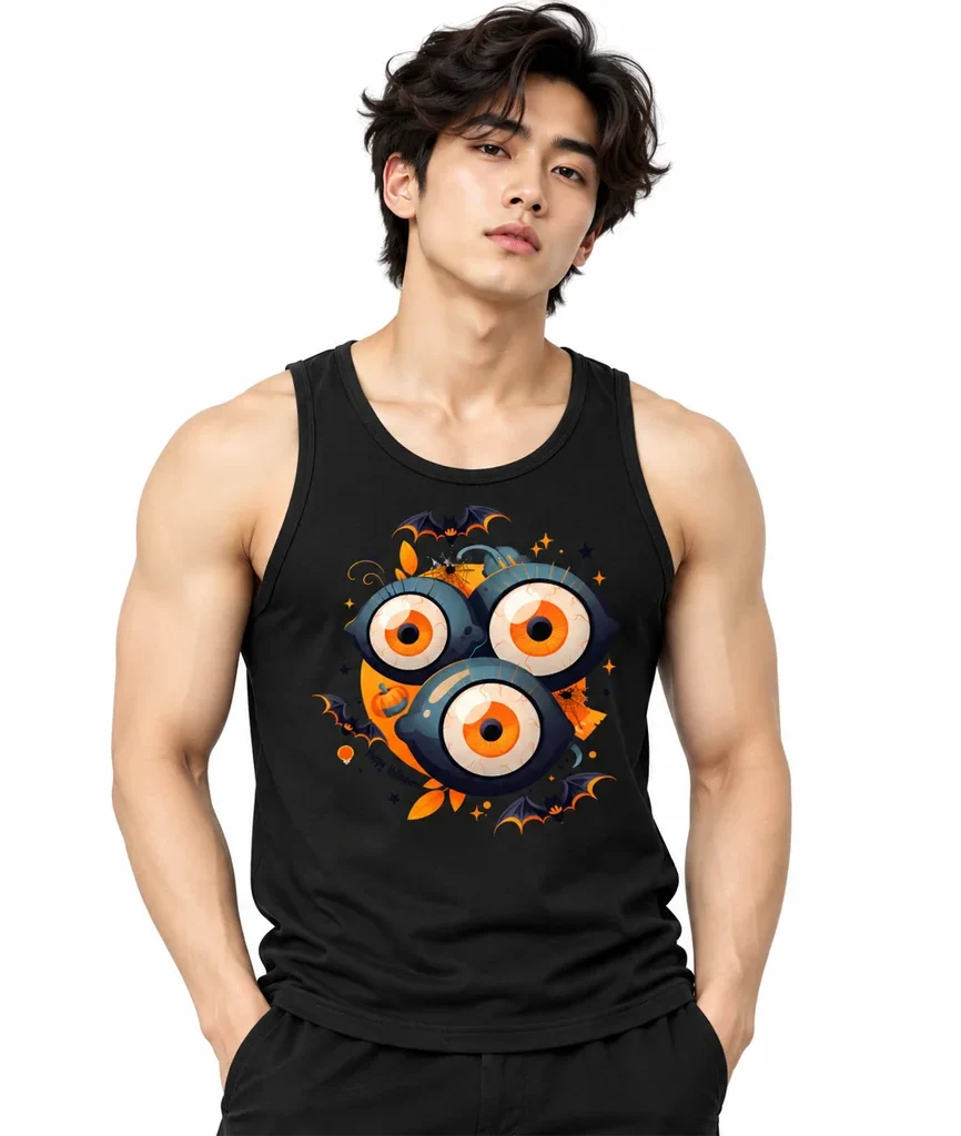 Monsters Inc Creepy Eyeballs Black Tank Top