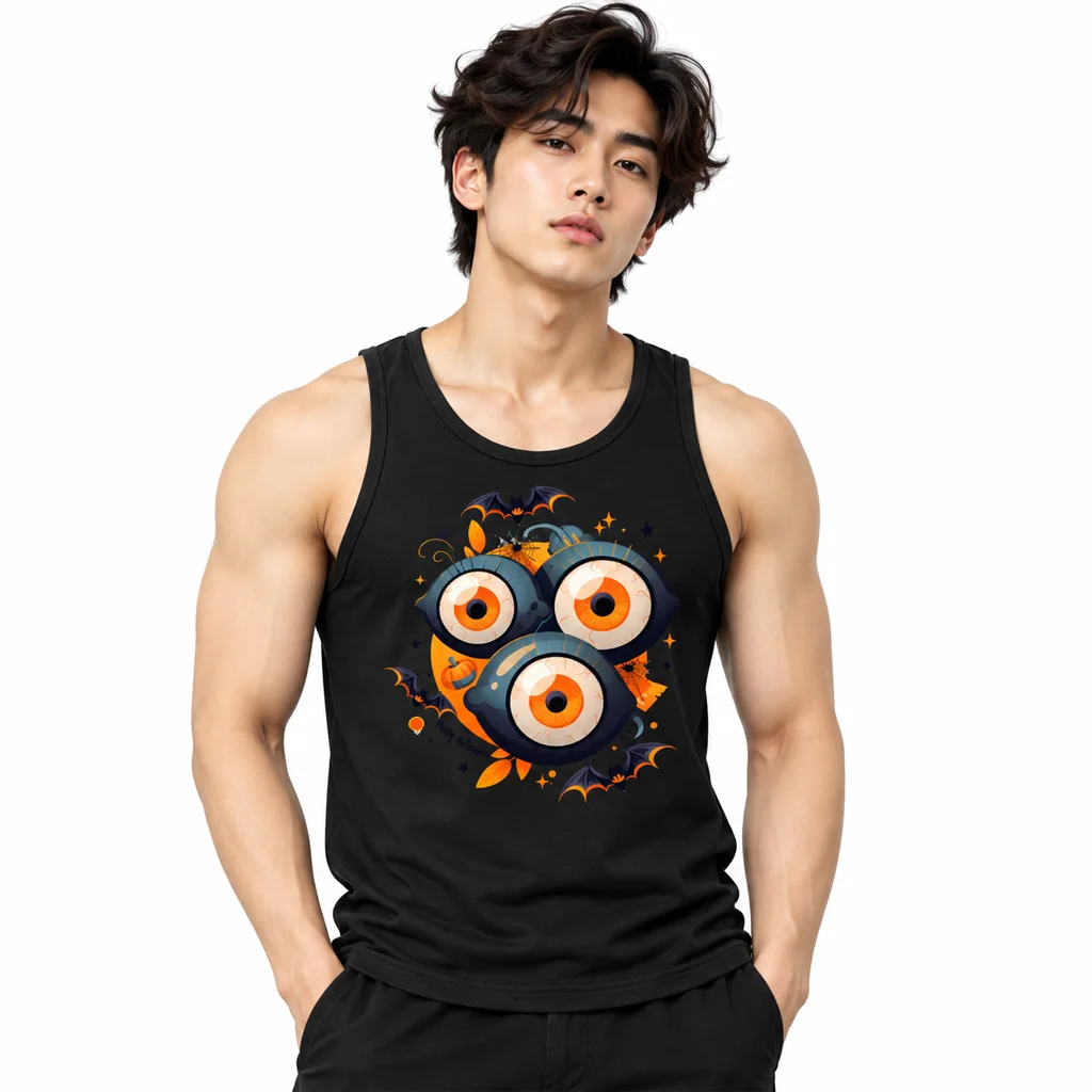 Monsters Inc Creepy Eyeballs Black Tank Top