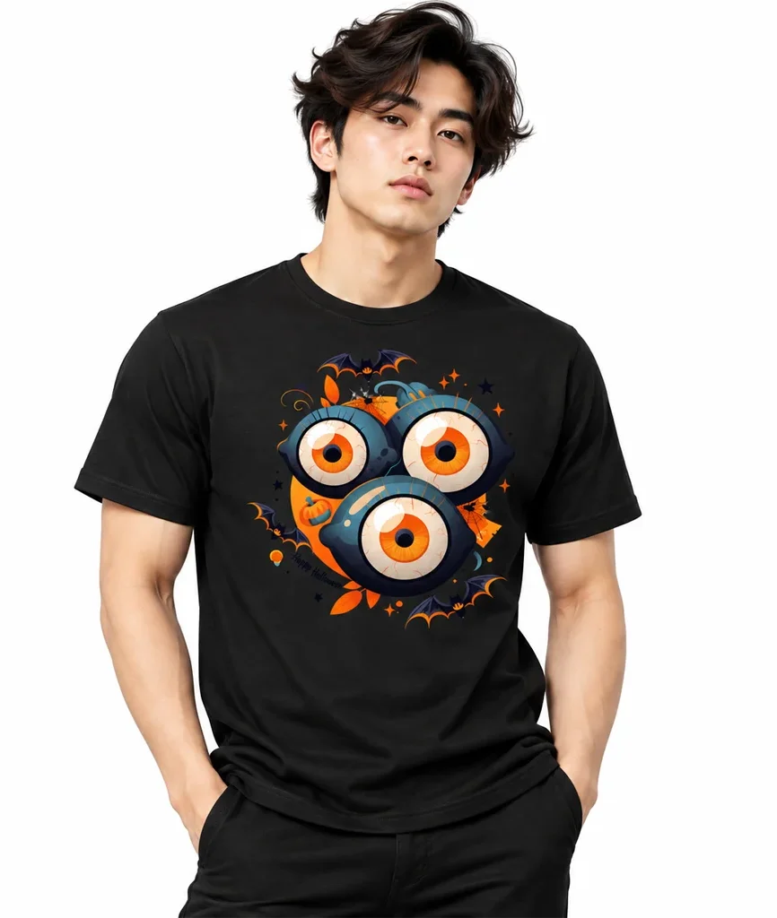 Monsters Inc Creepy Eyeballs Black T-Shirt