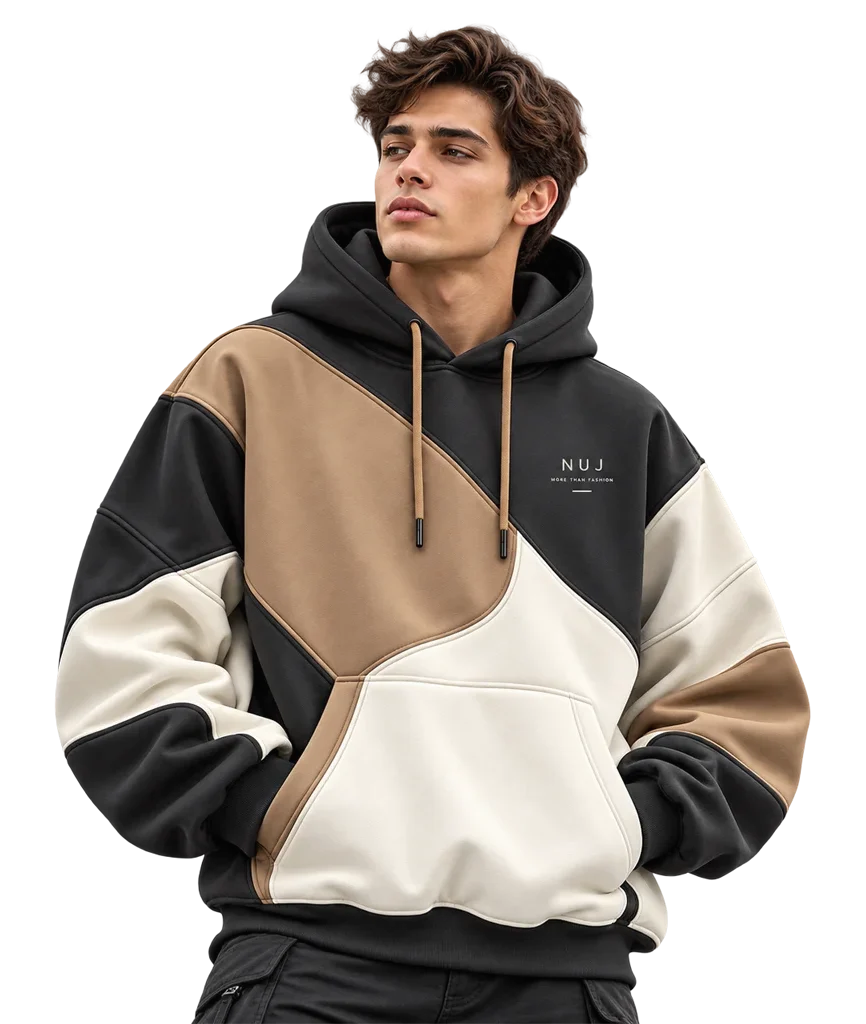 NUJ More Than Fashion Color-Block Pullover Hoodie