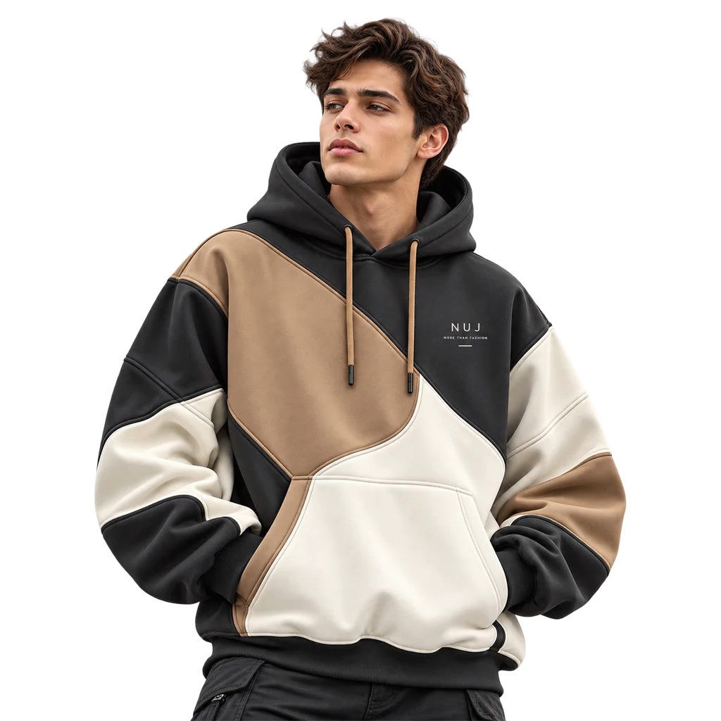 NUJ More Than Fashion Color-Block Pullover Hoodie