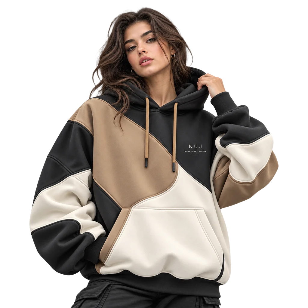 NUJ More Than Fashion Color-Block Pullover Hoodie