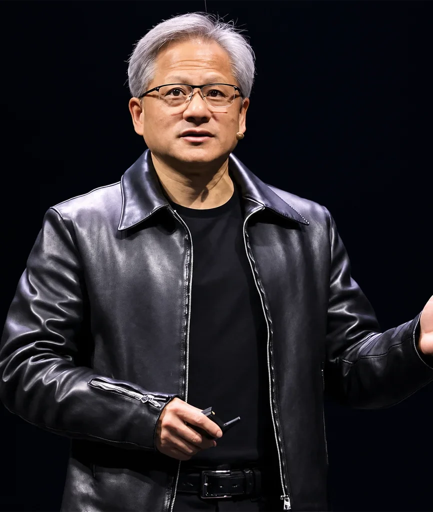 Nvidia Keynote Jensen Huang Black Leather Jacket