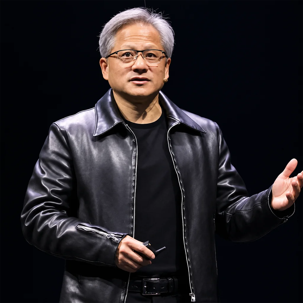 Nvidia Keynote Jensen Huang Black Leather Jacket