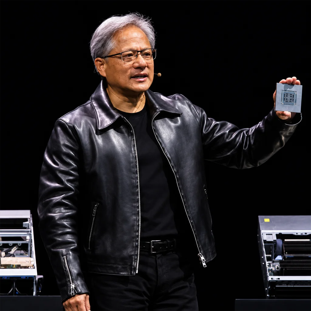 Nvidia Keynote Jensen Huang Black Leather Jacket