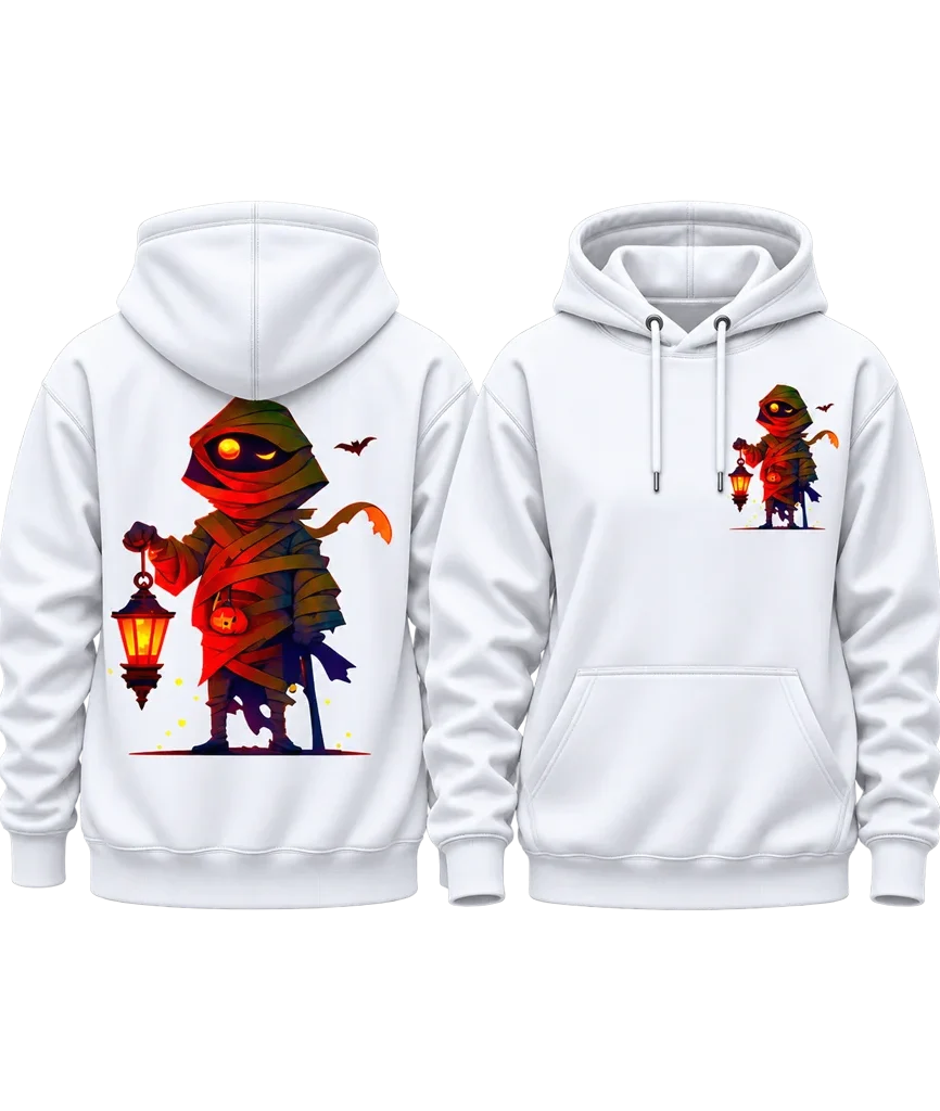 Naruto Mummy Lantern Halloween Dual-Print White Hoodie
