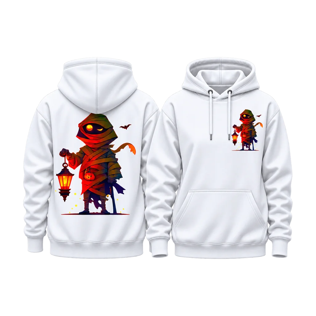 Naruto Mummy Lantern Halloween Dual-Print White Hoodie
