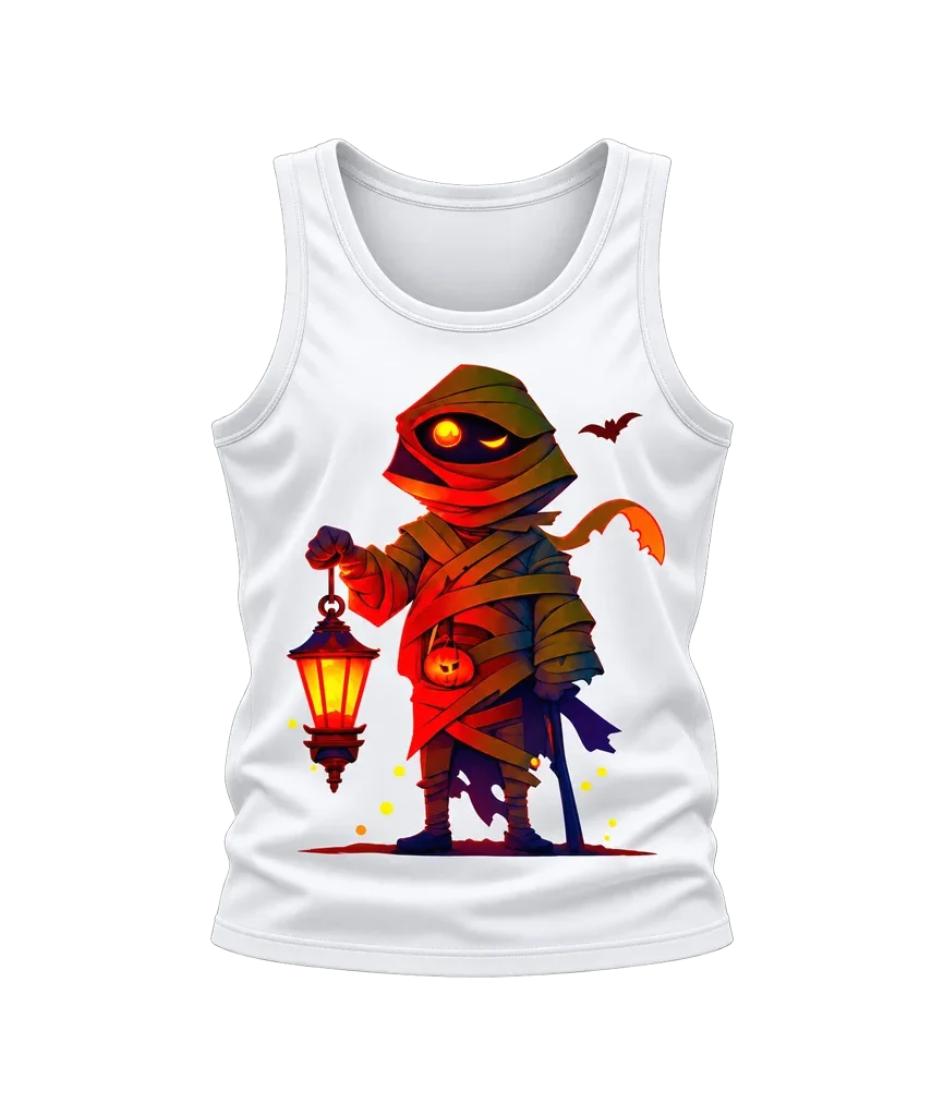 Naruto Mummy Lantern Halloween White Tank Top