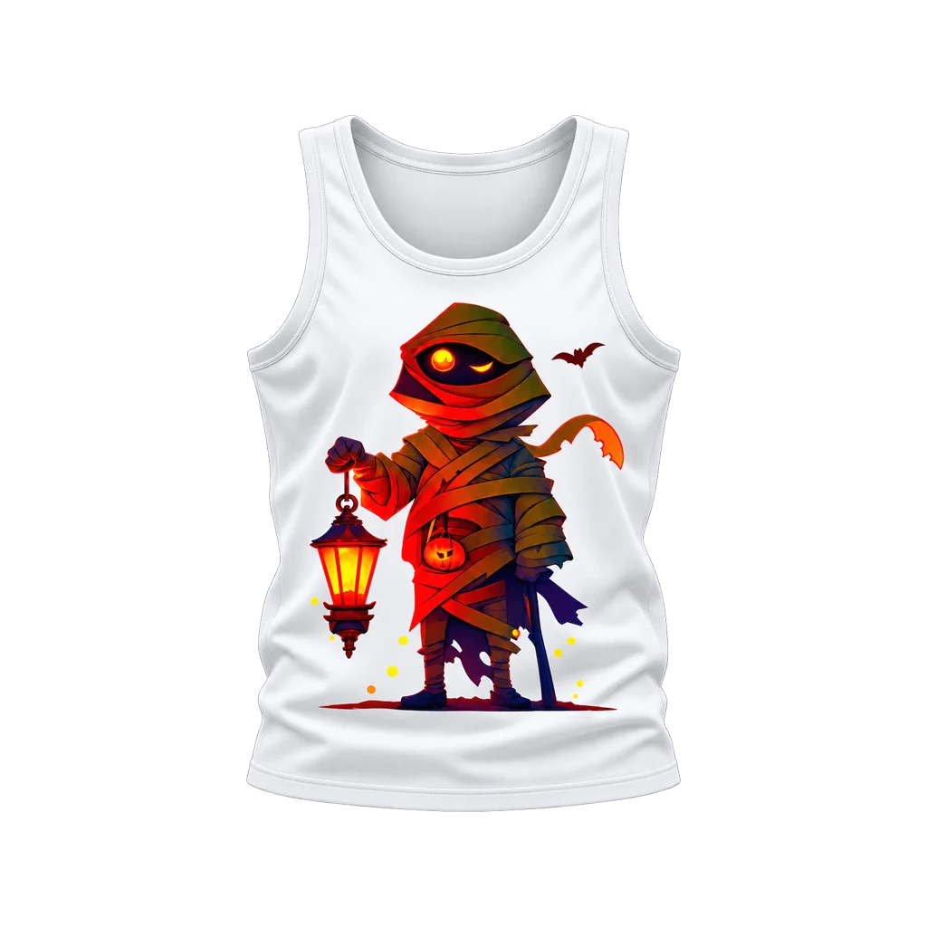 Naruto Mummy Lantern Halloween White Tank Top