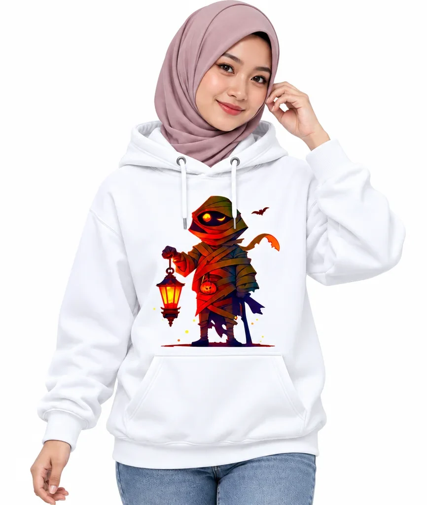 Naruto Mummy Lantern Halloween White Hoodie
