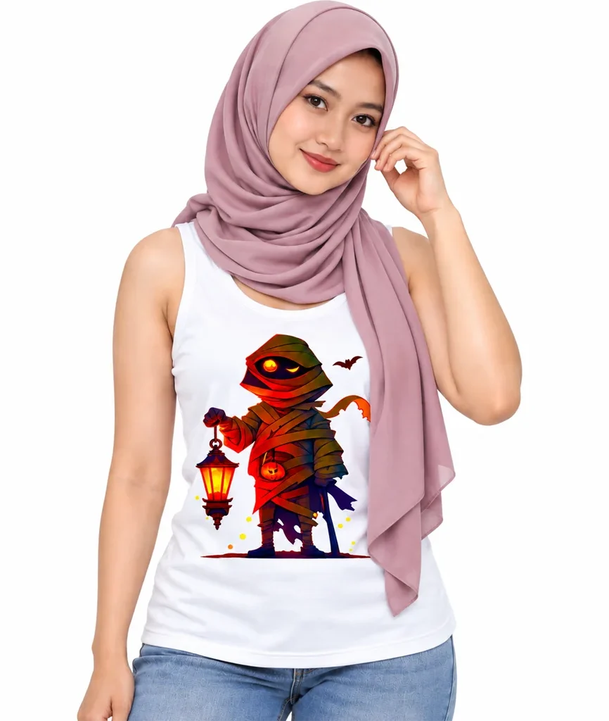 Naruto Mummy Lantern Halloween White Tank Top