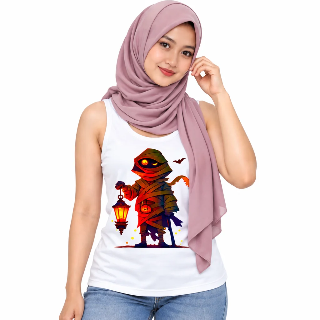 Naruto Mummy Lantern Halloween White Tank Top