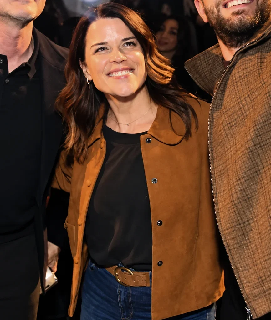 Neve Campbell Scream Movie Brown Suede Jacket