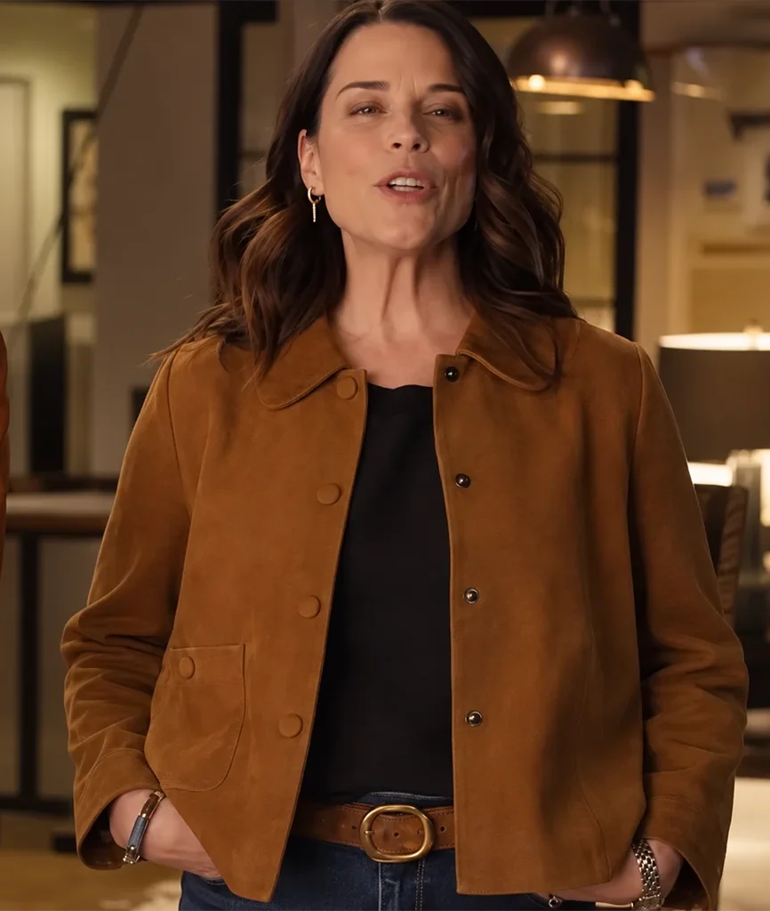 Neve Campbell Scream Movie Brown Suede Jacket