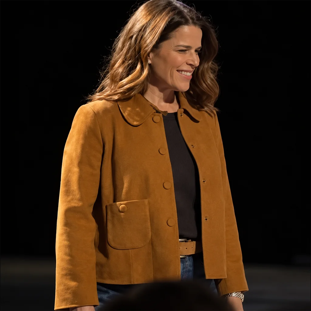 Neve Campbell Scream Movie Brown Suede Jacket