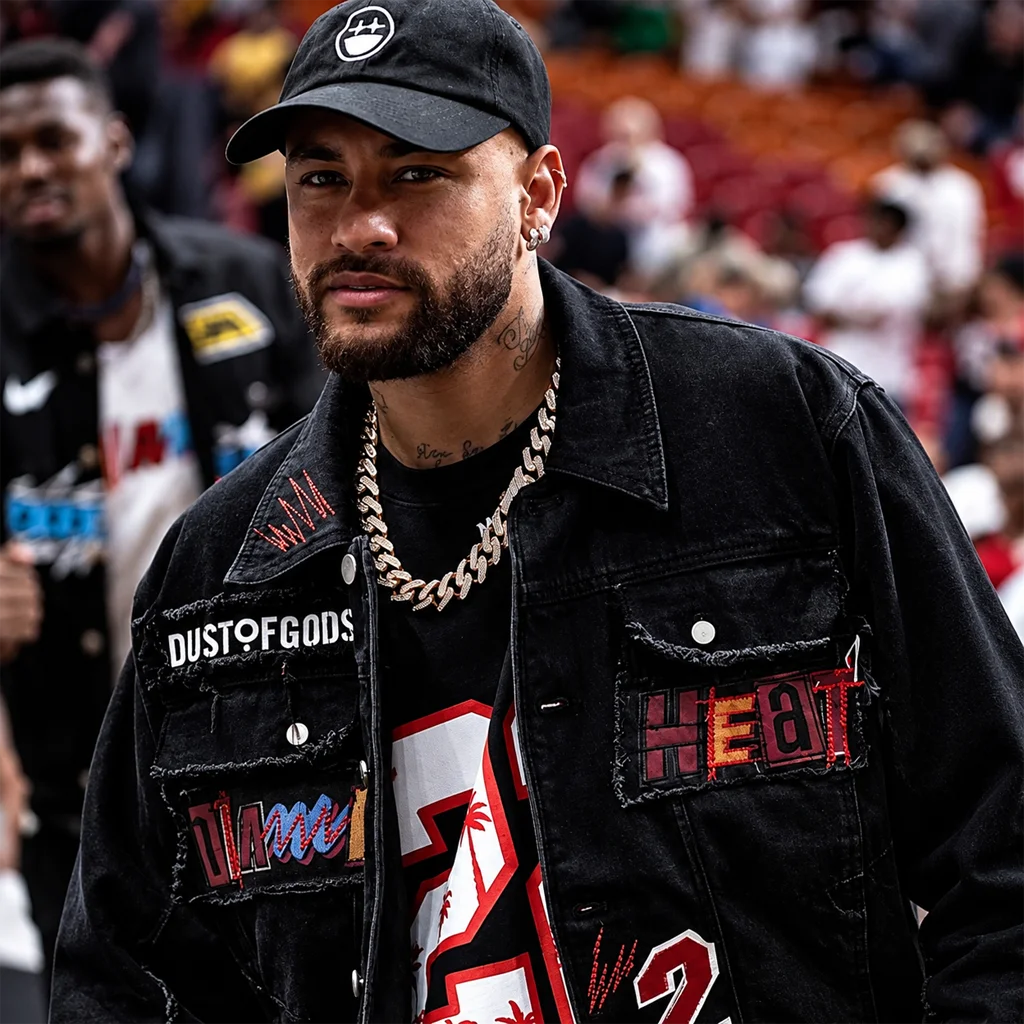 Miami Heat Jimmy Butler Neymar Jr Black Denim Jacket
