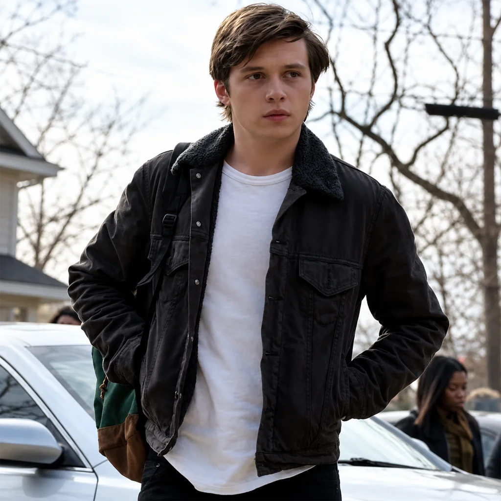 Love, Simon Nick Robinson Black Shearling Denim Jacket