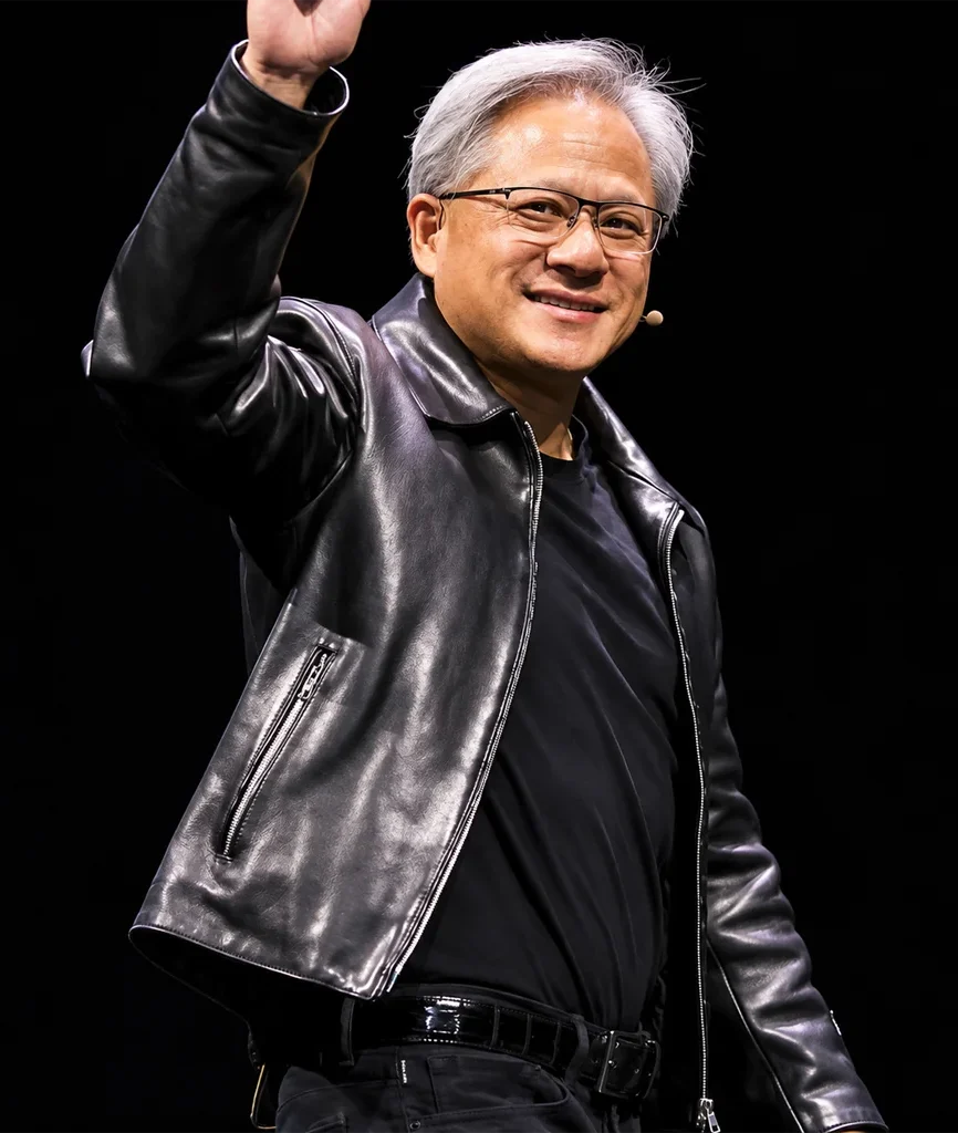 Nvidia Keynote Jensen Huang Black Leather Jacket