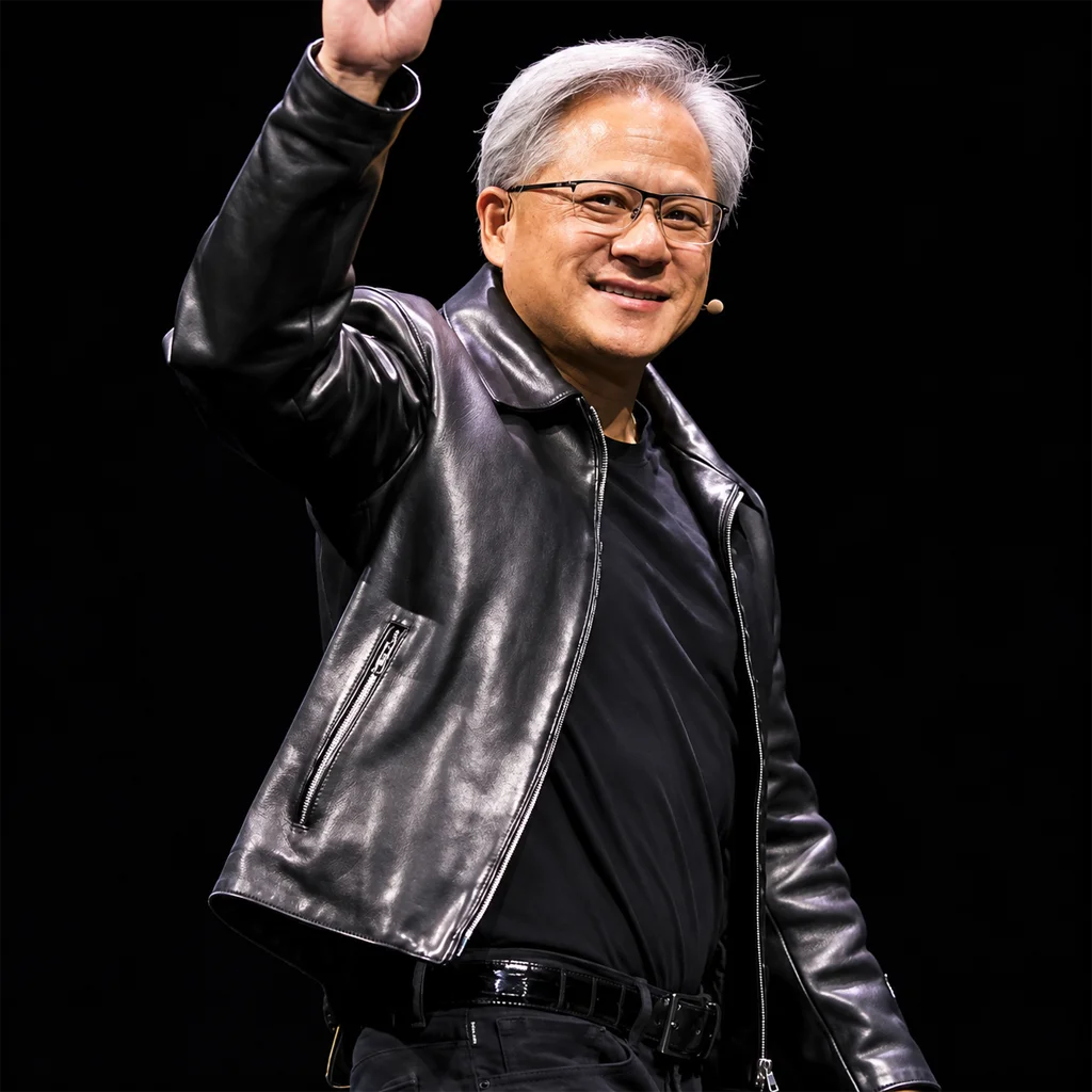 Nvidia Keynote Jensen Huang Black Leather Jacket