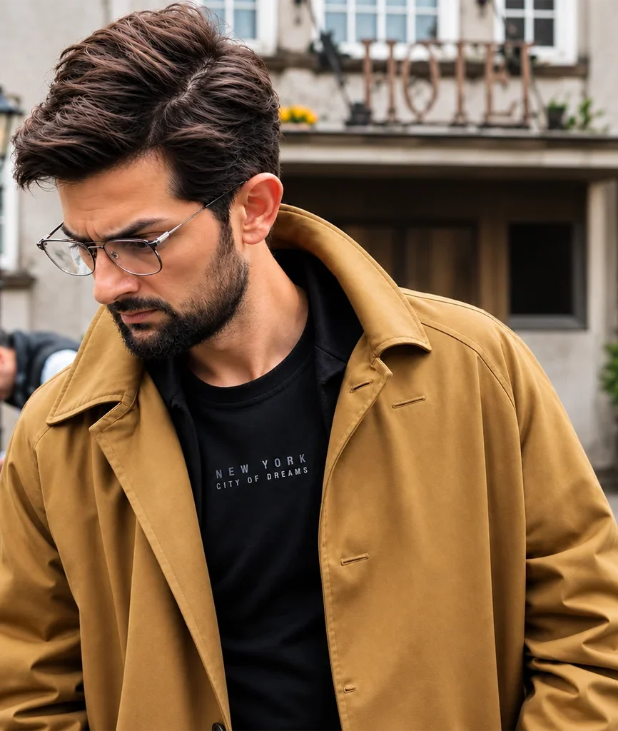 Ohm Bauman Hokum Adam Scott Beige Cotton Coat