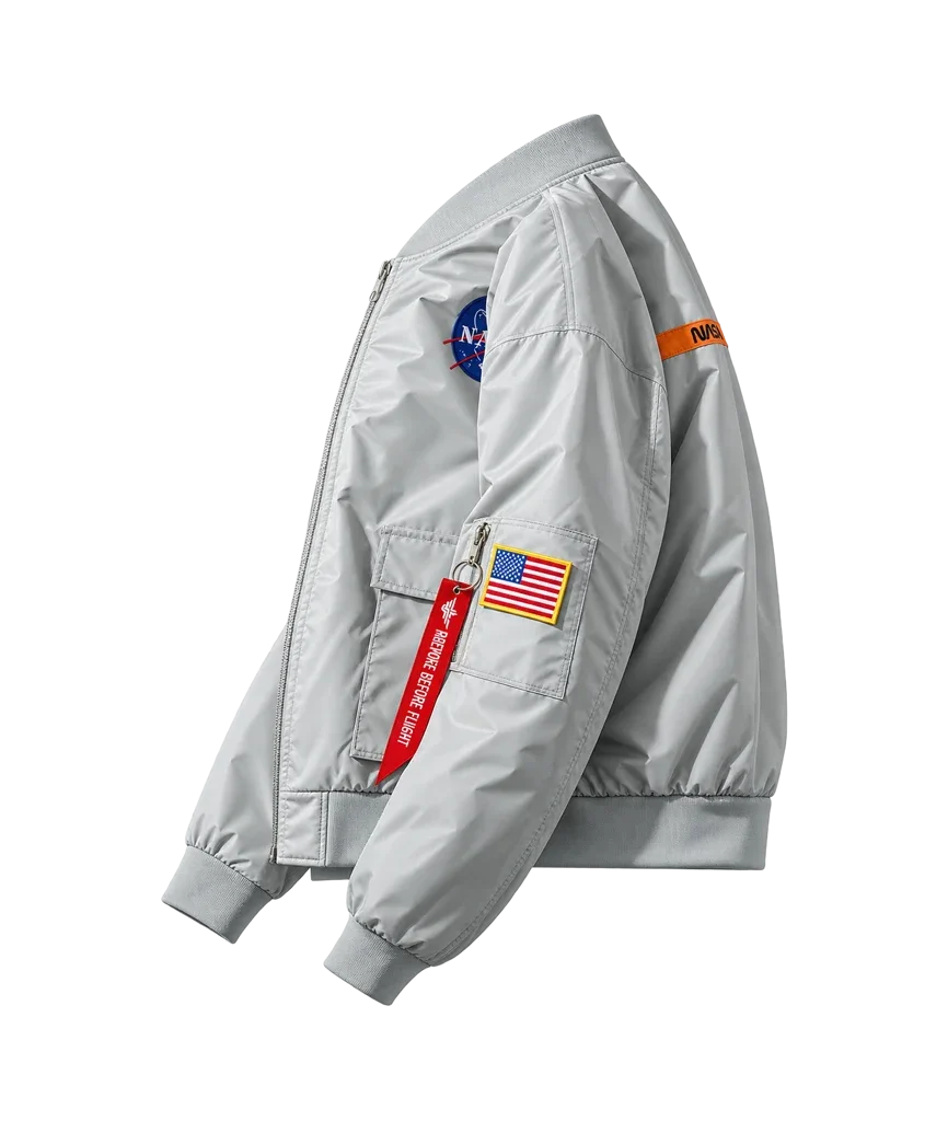 Urban Theory Oversized NASA Print Bomber Jacket