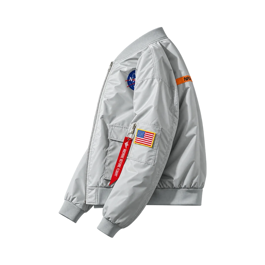 Urban Theory Oversized NASA Print Bomber Jacket