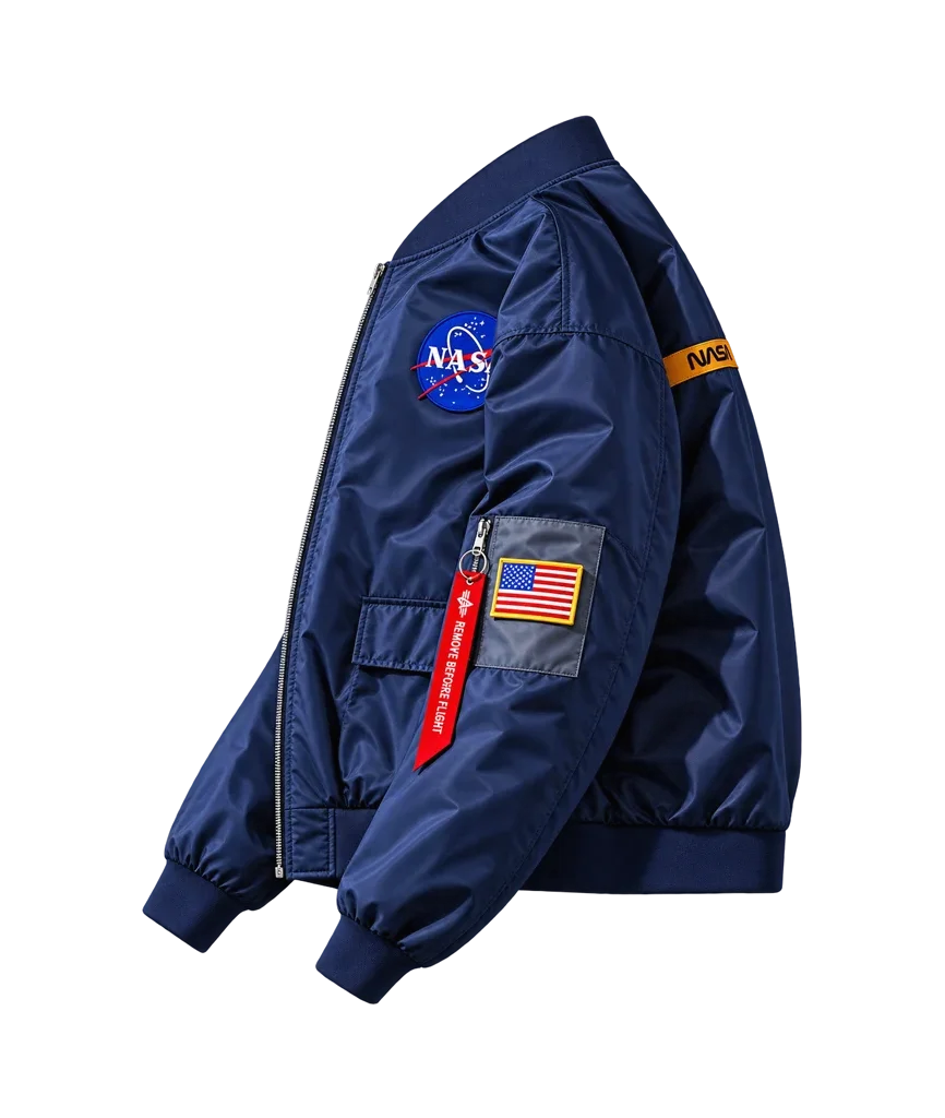 Urban Theory Oversized NASA Print Bomber Jacket