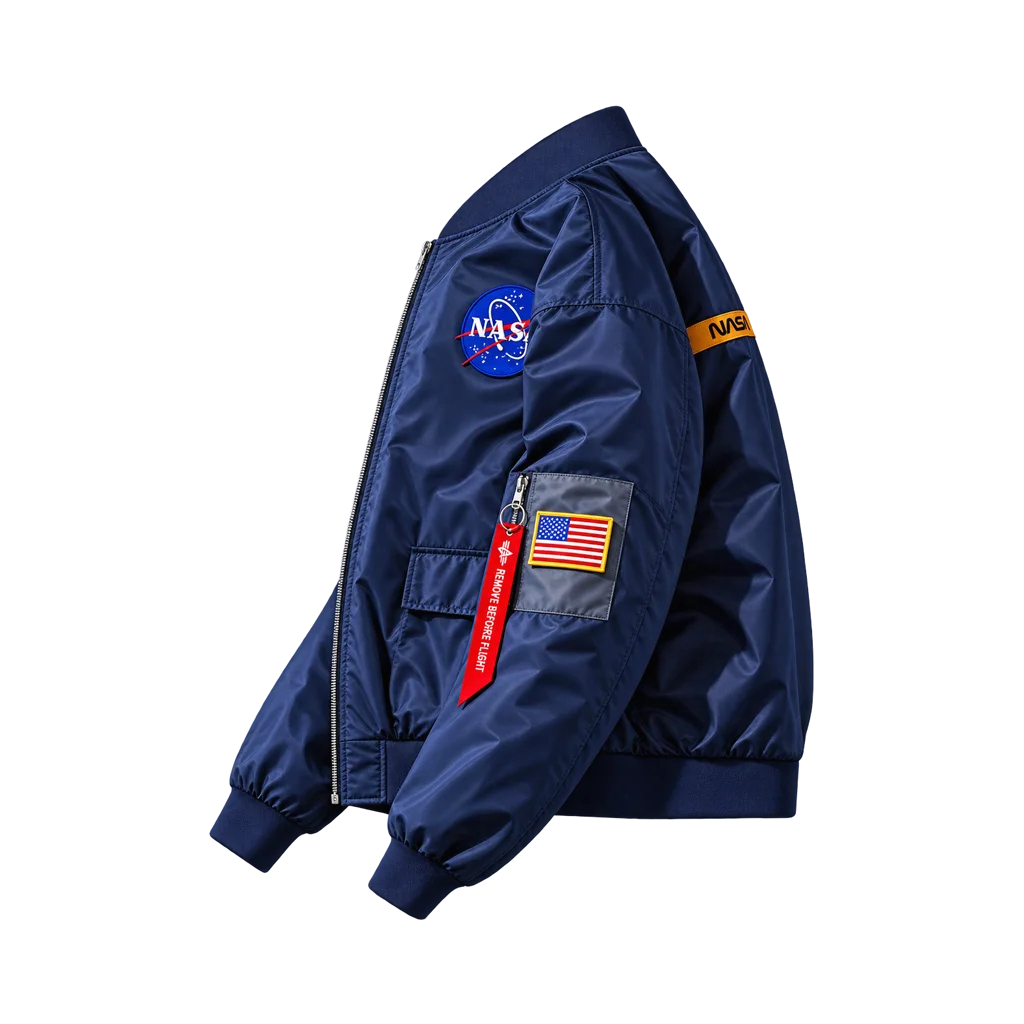 Urban Theory Oversized NASA Print Bomber Jacket