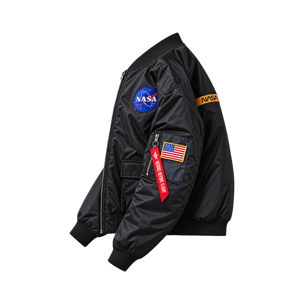Urban Theory Oversized NASA Print Bomber Jacket