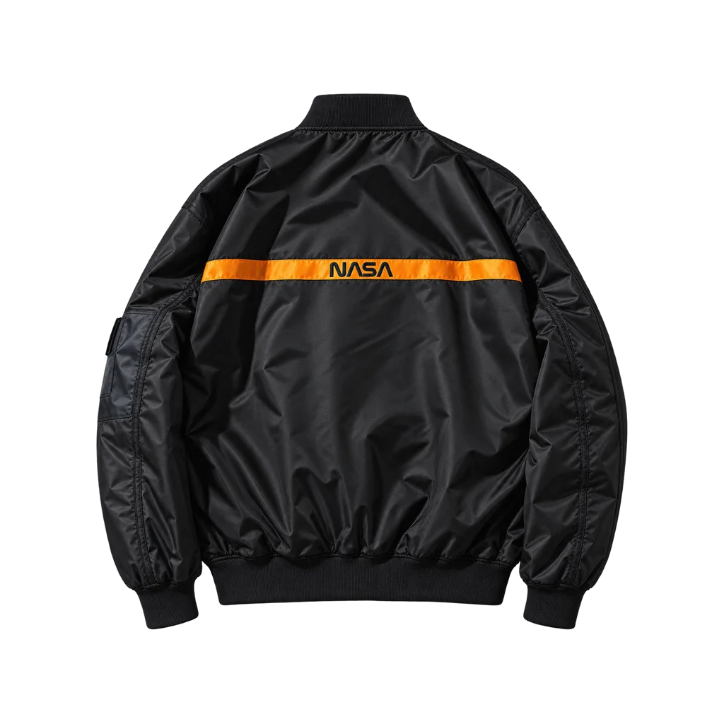 Urban Theory Oversized NASA Print Bomber Jacket