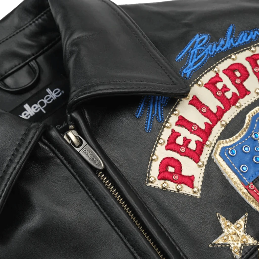 PELLE PELLE American Bruiser Limited Edition Plush Bald Eagle Black Jacket