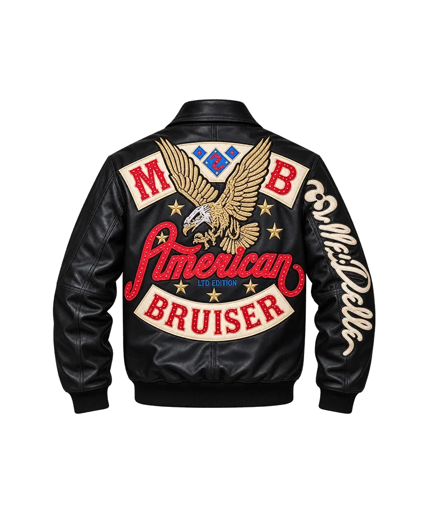 PELLE PELLE American Bruiser Limited Edition Plush Bald Eagle Black Jacket