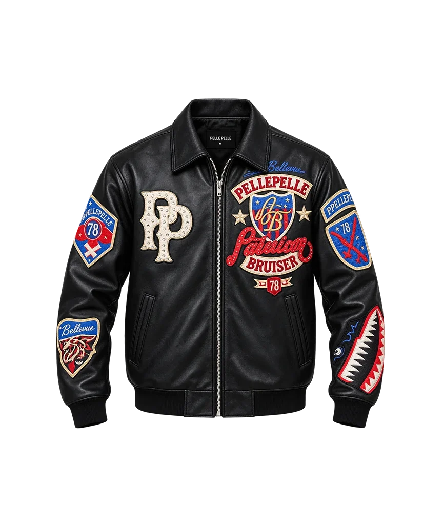 PELLE PELLE American Bruiser Limited Edition Plush Bald Eagle Black Jacket