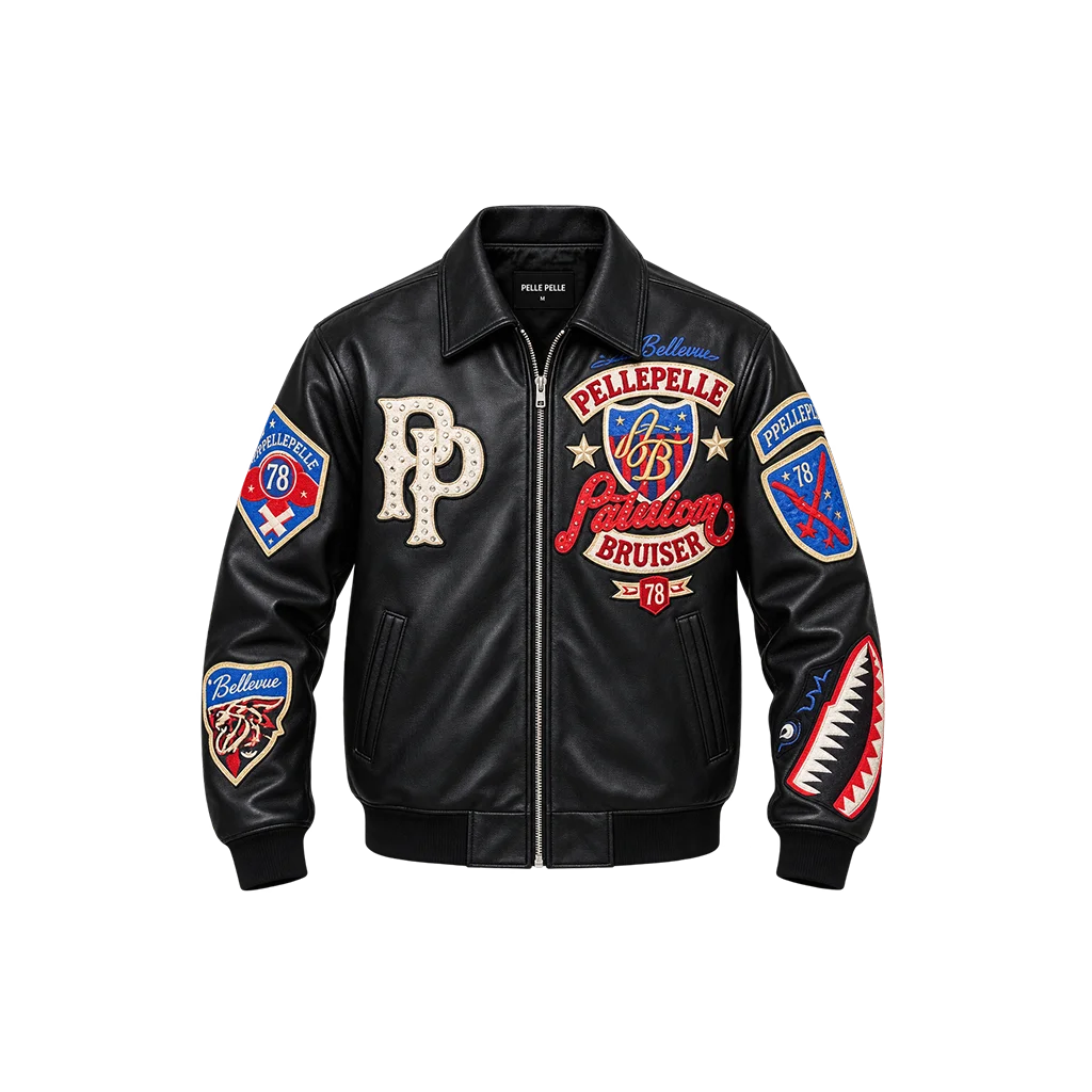 PELLE PELLE American Bruiser Limited Edition Plush Bald Eagle Black Jacket