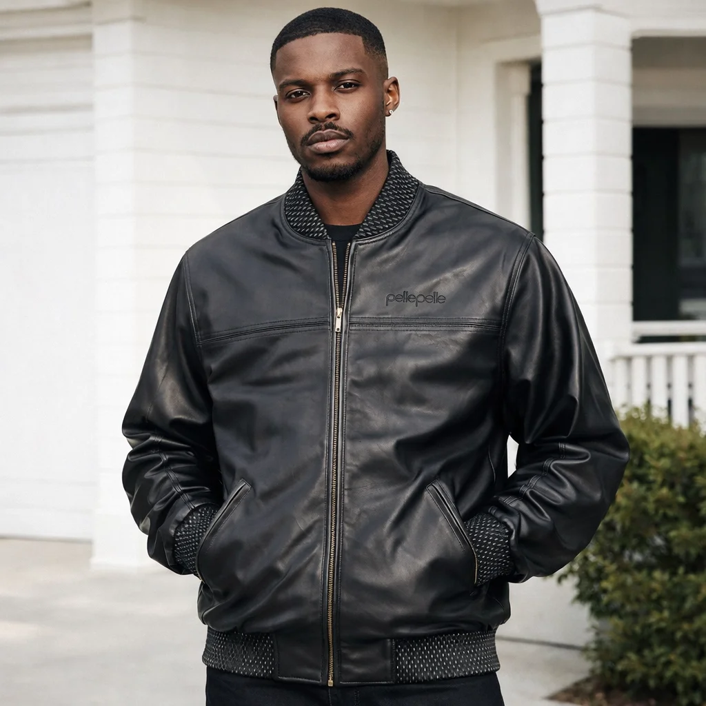 Pelle Pelle Basic Burnish Black Bomber Jacket