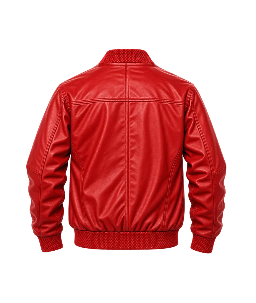 Pelle Pelle Basic Burnish Red Leather Bomber Jacket