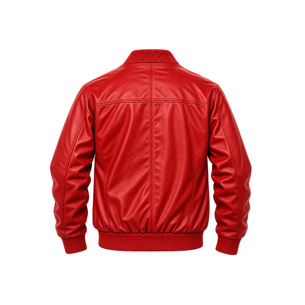 Pelle Pelle Basic Burnish Red Leather Bomber Jacket