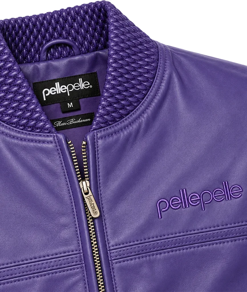 Pelle Pelle Basic Burnish Purple Leather Bomber Jacket