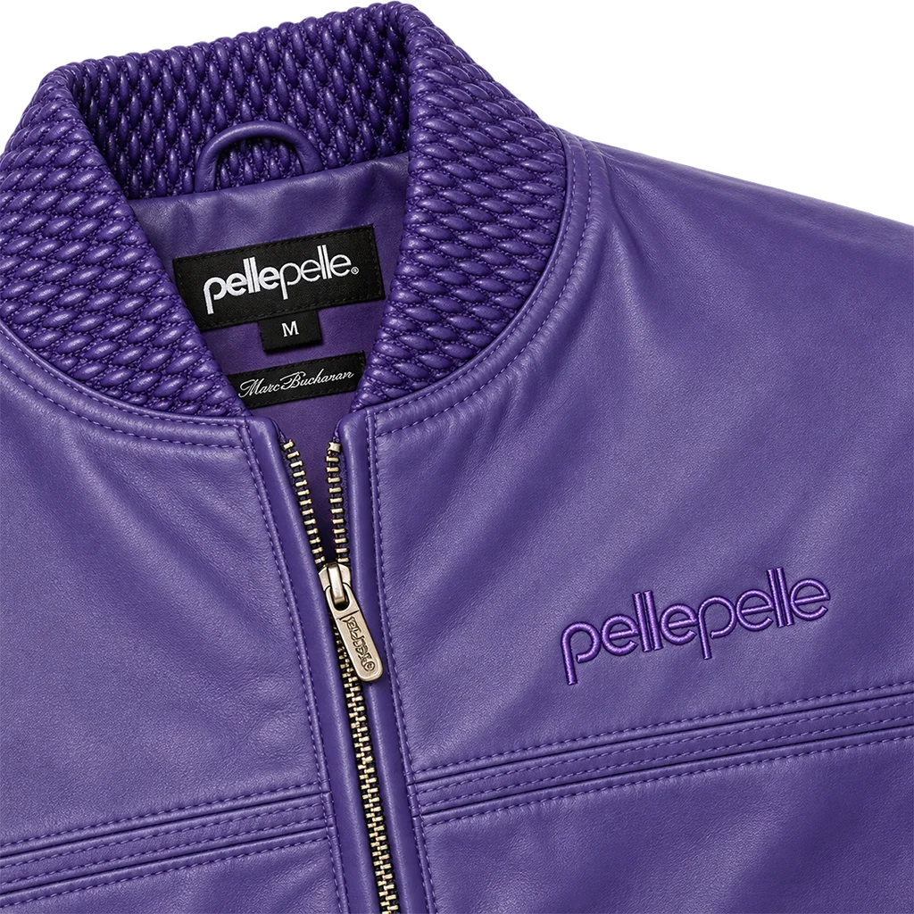 Pelle Pelle Basic Burnish Purple Leather Bomber Jacket