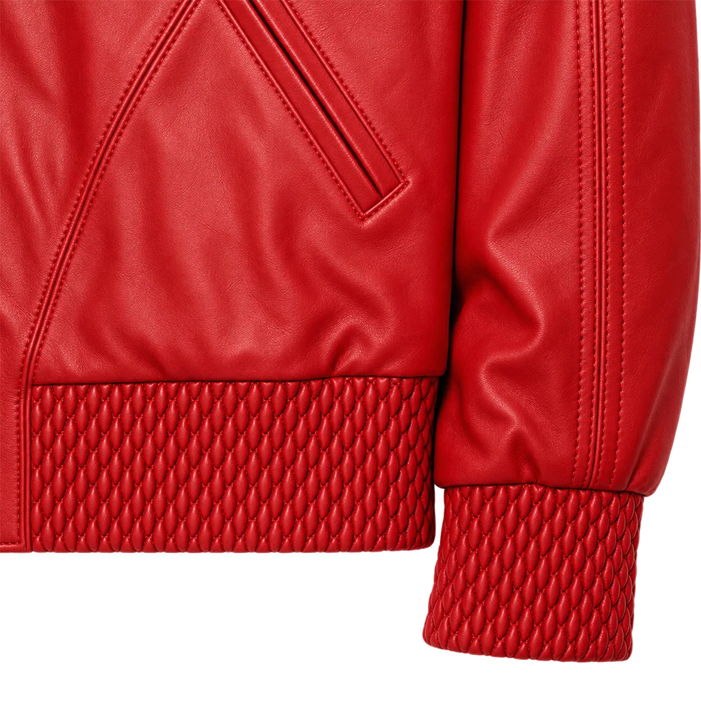 Pelle Pelle Basic Burnish Red Leather Bomber Jacket
