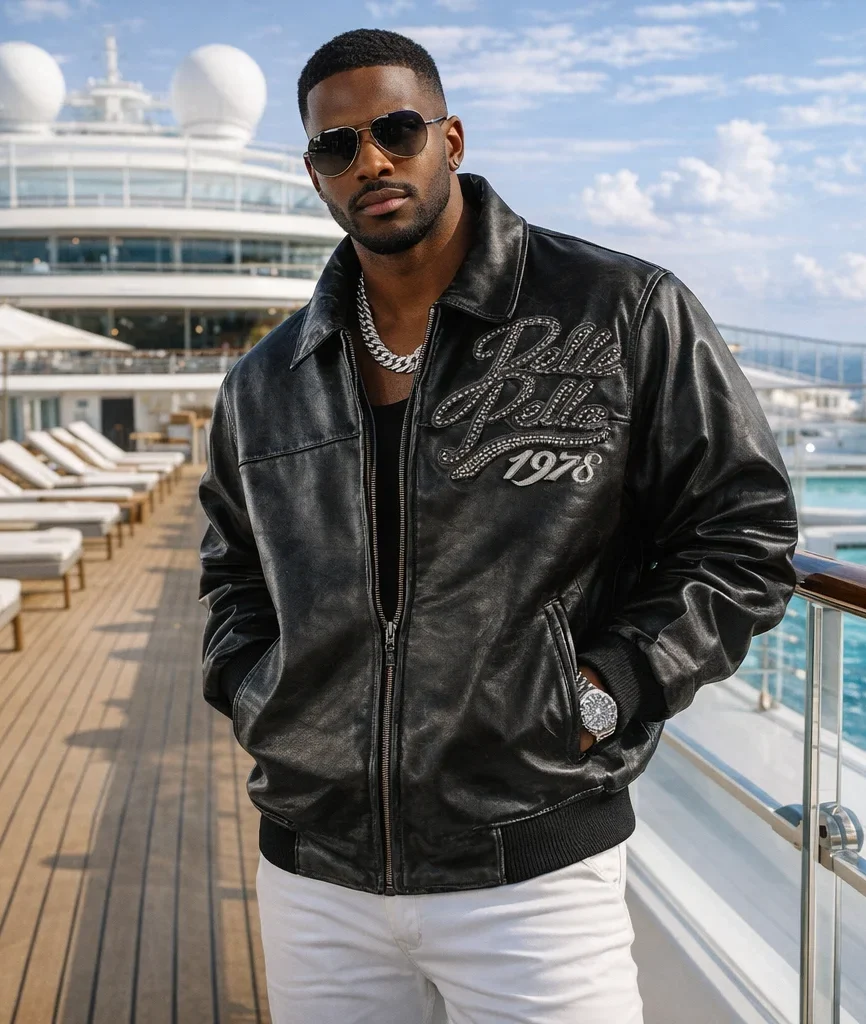 Pelle Pelle Exotic Black Leather Jacket